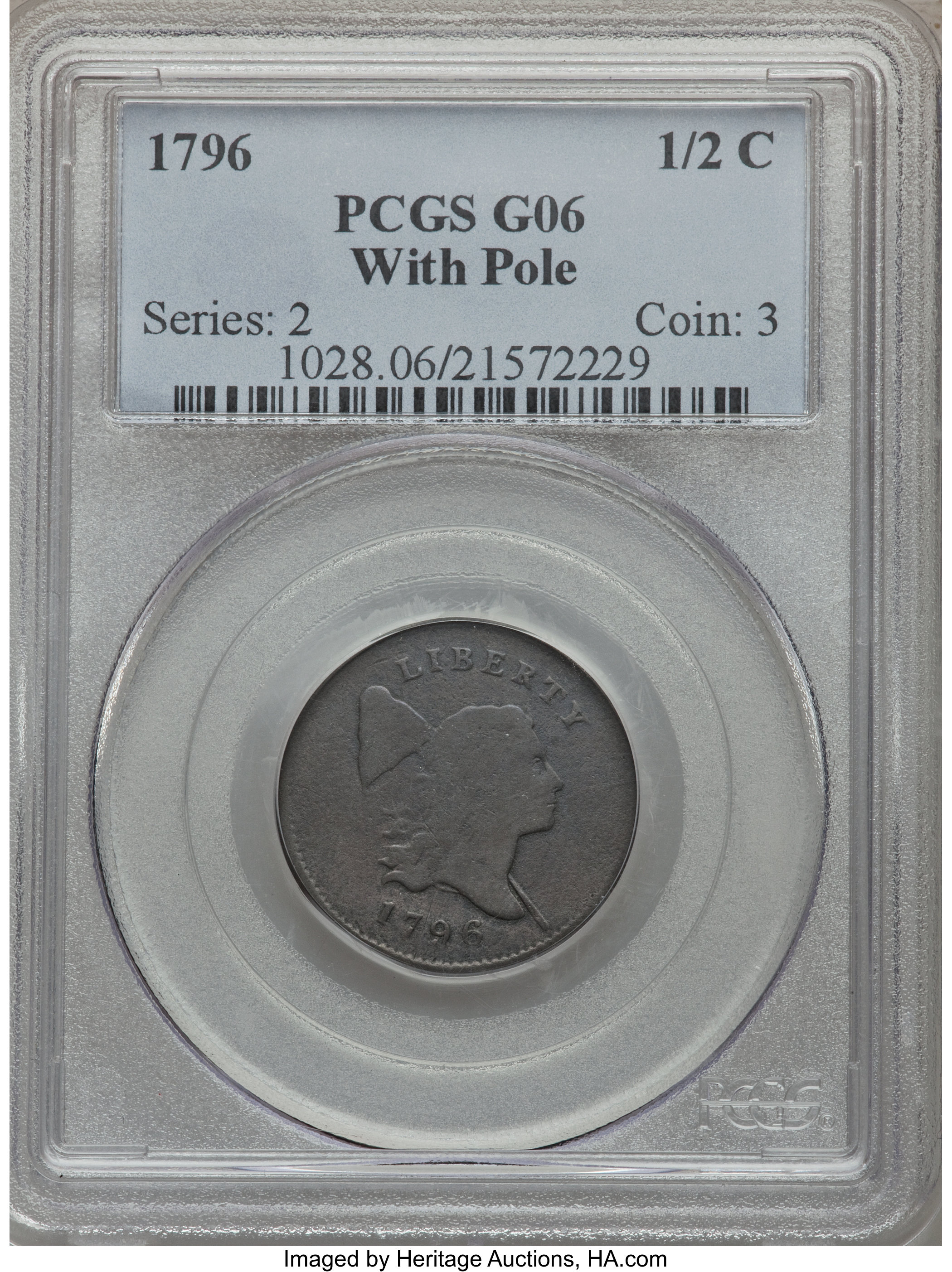 1796 1/2c Pole, C-2 MS BN G6 BN thumbnail 4