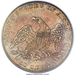 image for: 1836 50C Reeded Edge PR62 PCGS. GR-1, Low R.7 as a proof....
