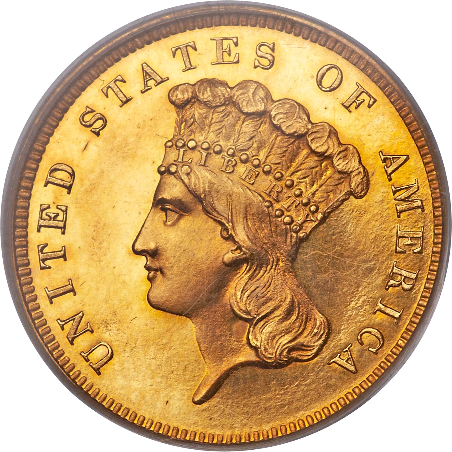 image for: 1858 $3 PR65 PCGS. CAC....
