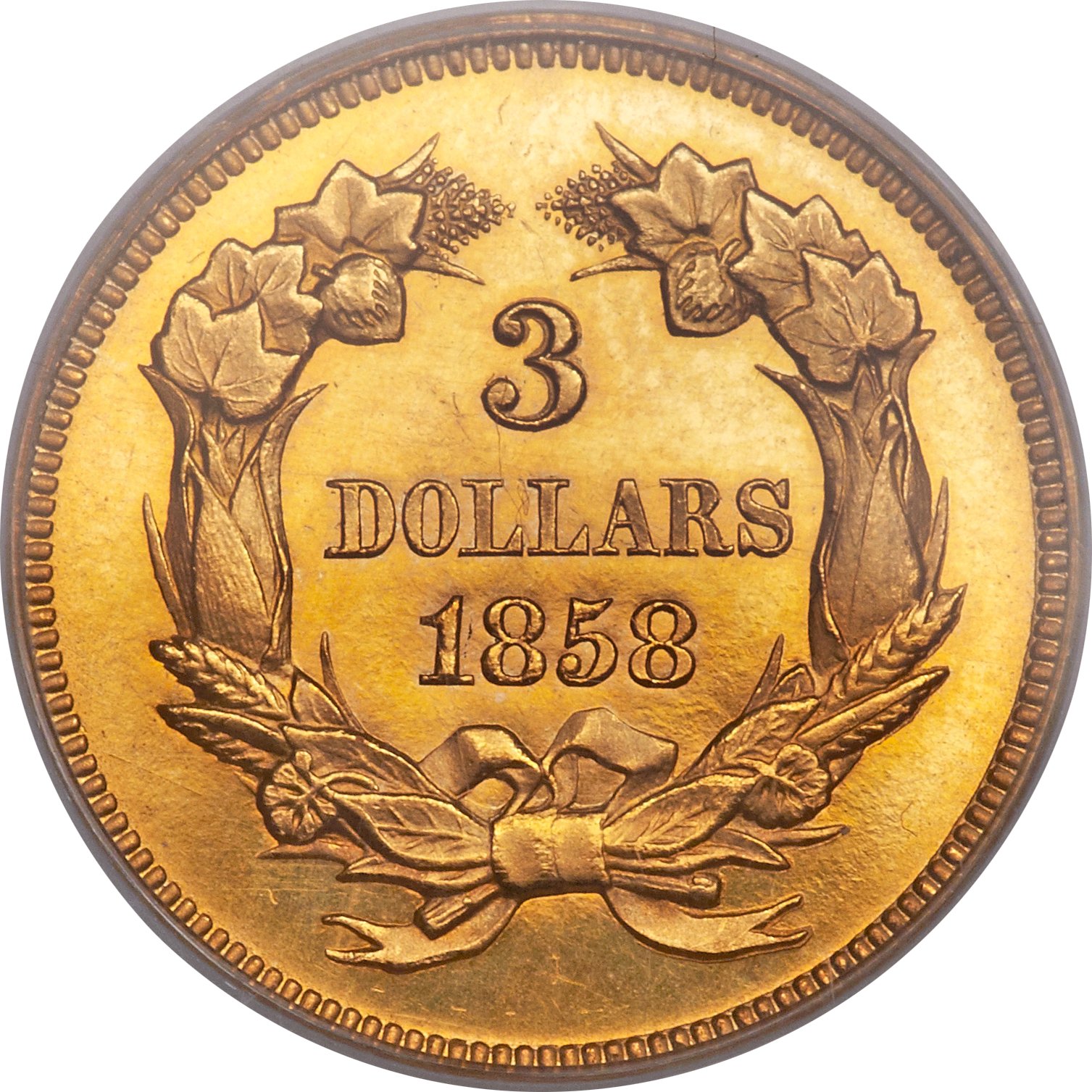 image for: 1858 $3 PR65 PCGS. CAC....