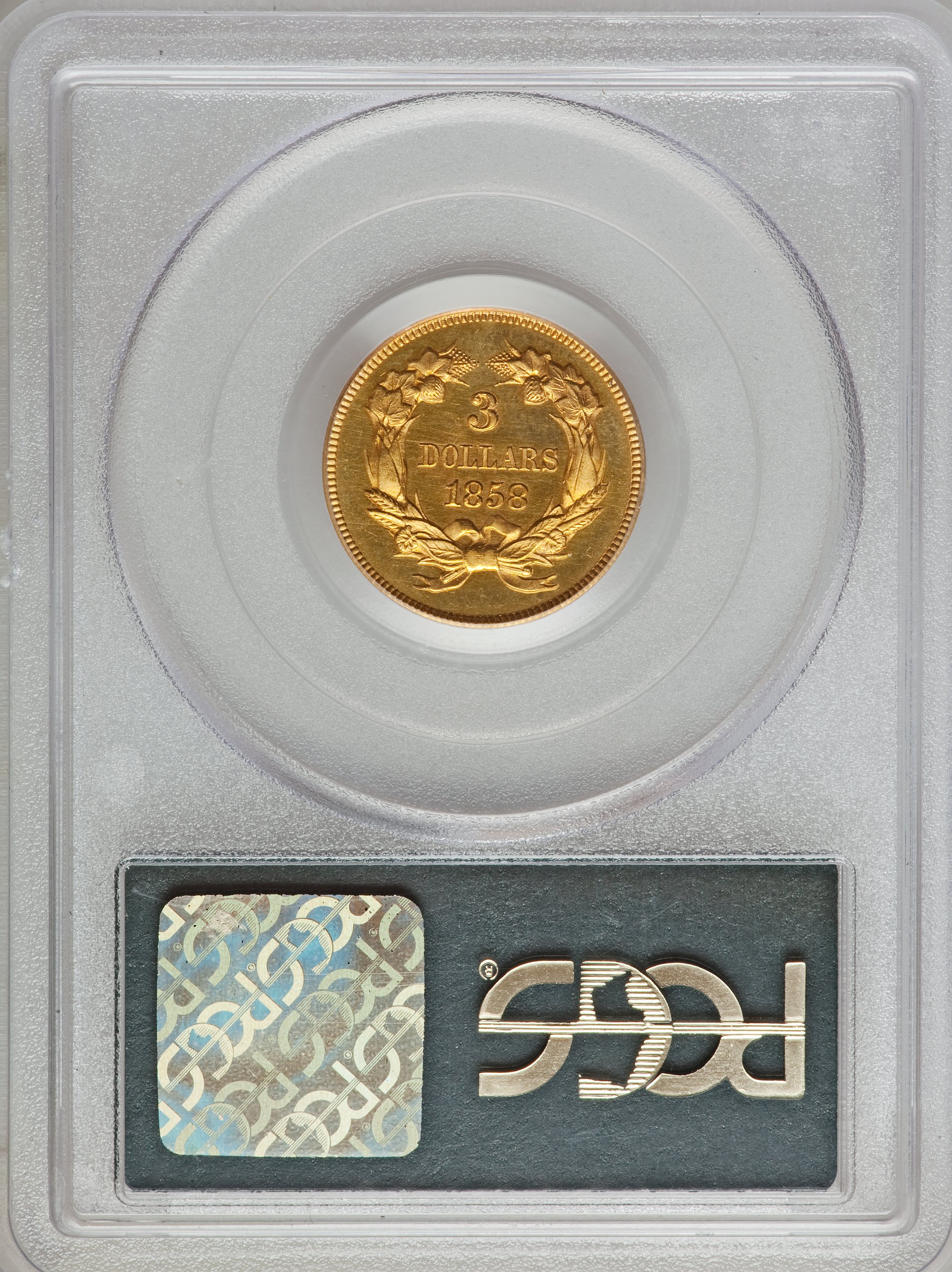 image for: 1858 $3 PR65 PCGS. CAC....