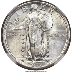 image for: 1917 25C Type Two MS67 NGC. CAC....