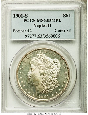 image for: 1901-S $1 MS63 Deep Mirror Prooflike PCGS....