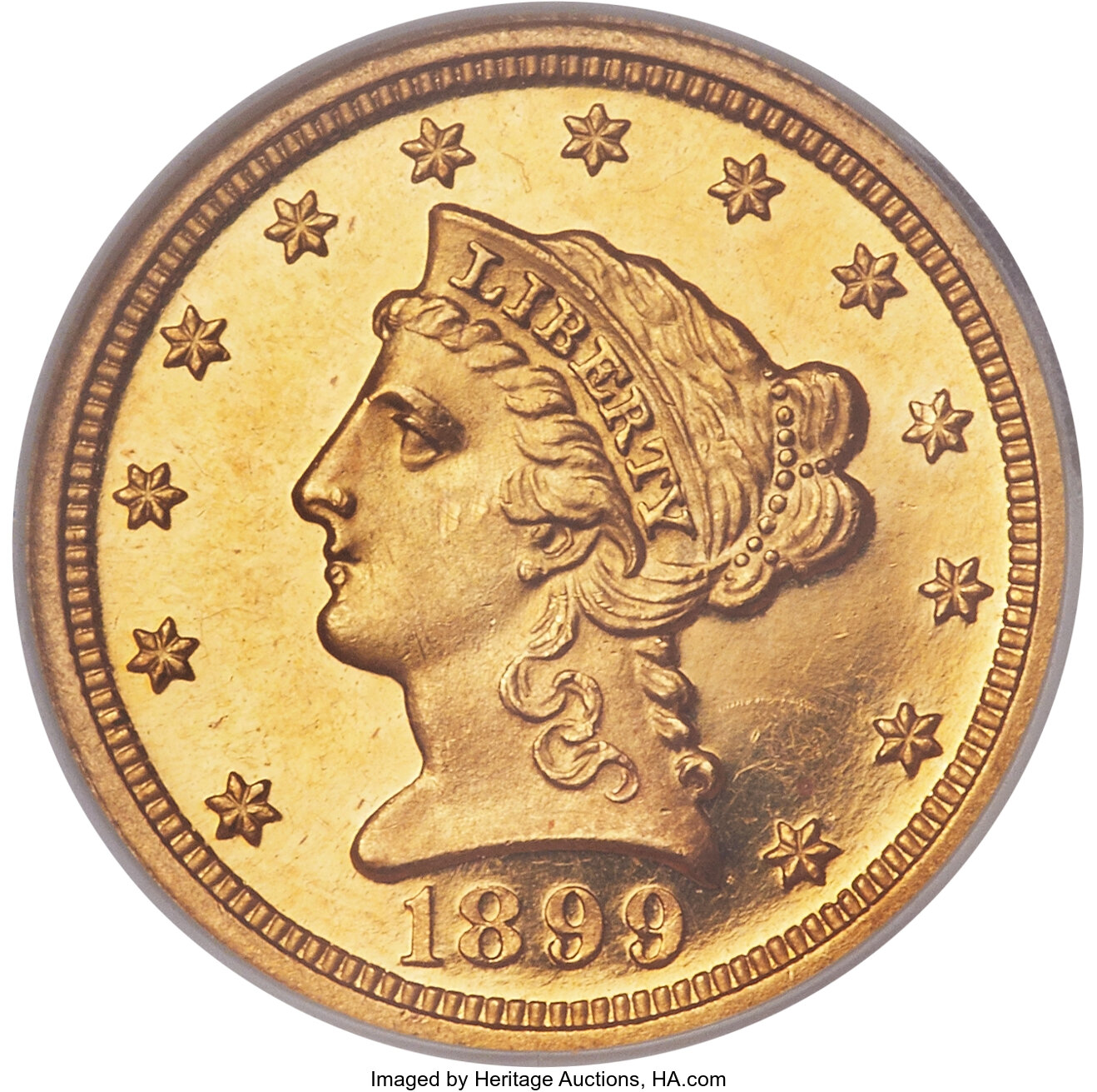 image for: 1899 $2 1/2 PR63 Cameo NGC....