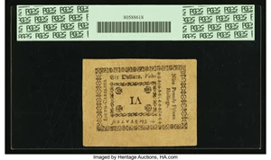 image for: South Carolina October 19, 1776 $6 PCGS Choice About New 55....