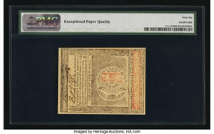 image for: Virginia May 1, 1780 $3 PMG Gem Uncirculated 66 EPQ....