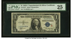 image for: Fr. 1610* $1 1935A S Silver Certificate. PMG Very Fine 25....