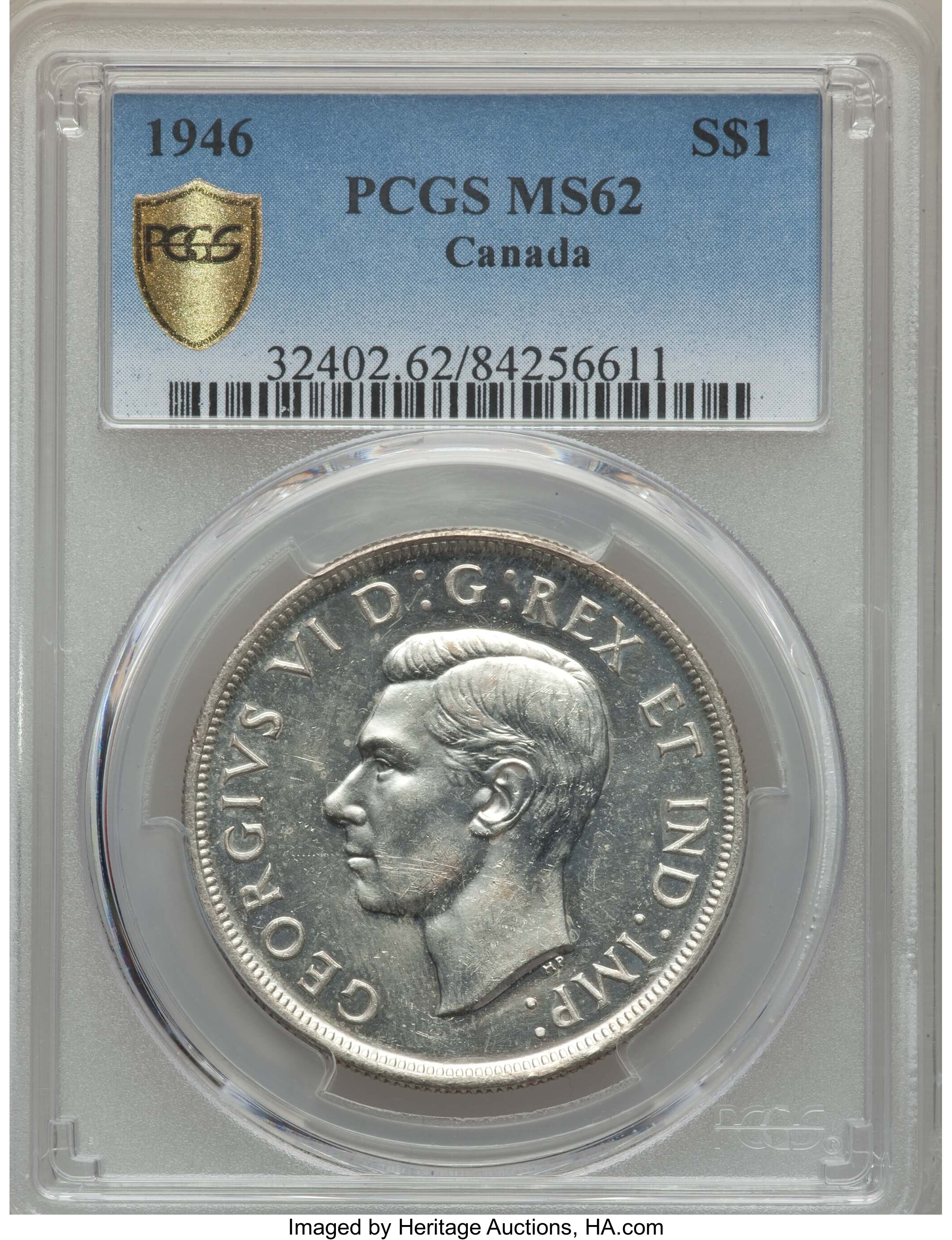 image for: George VI Dollar 1946 MS62 PCGS