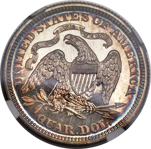 image for: 1867 25C PR67 Cameo NGC....