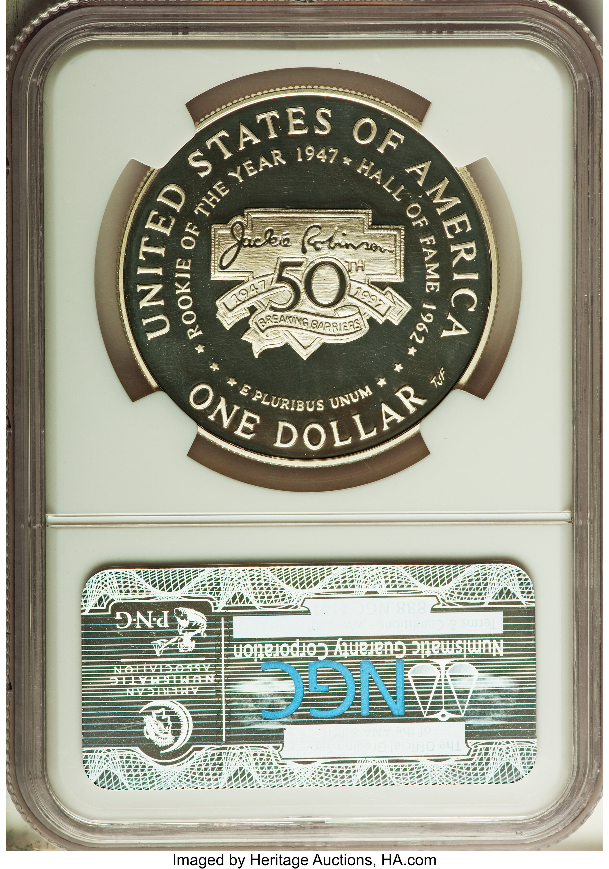 1997-S S$1 Jackie Robinson PR DCAM PR69 DCAM thumbnail 9