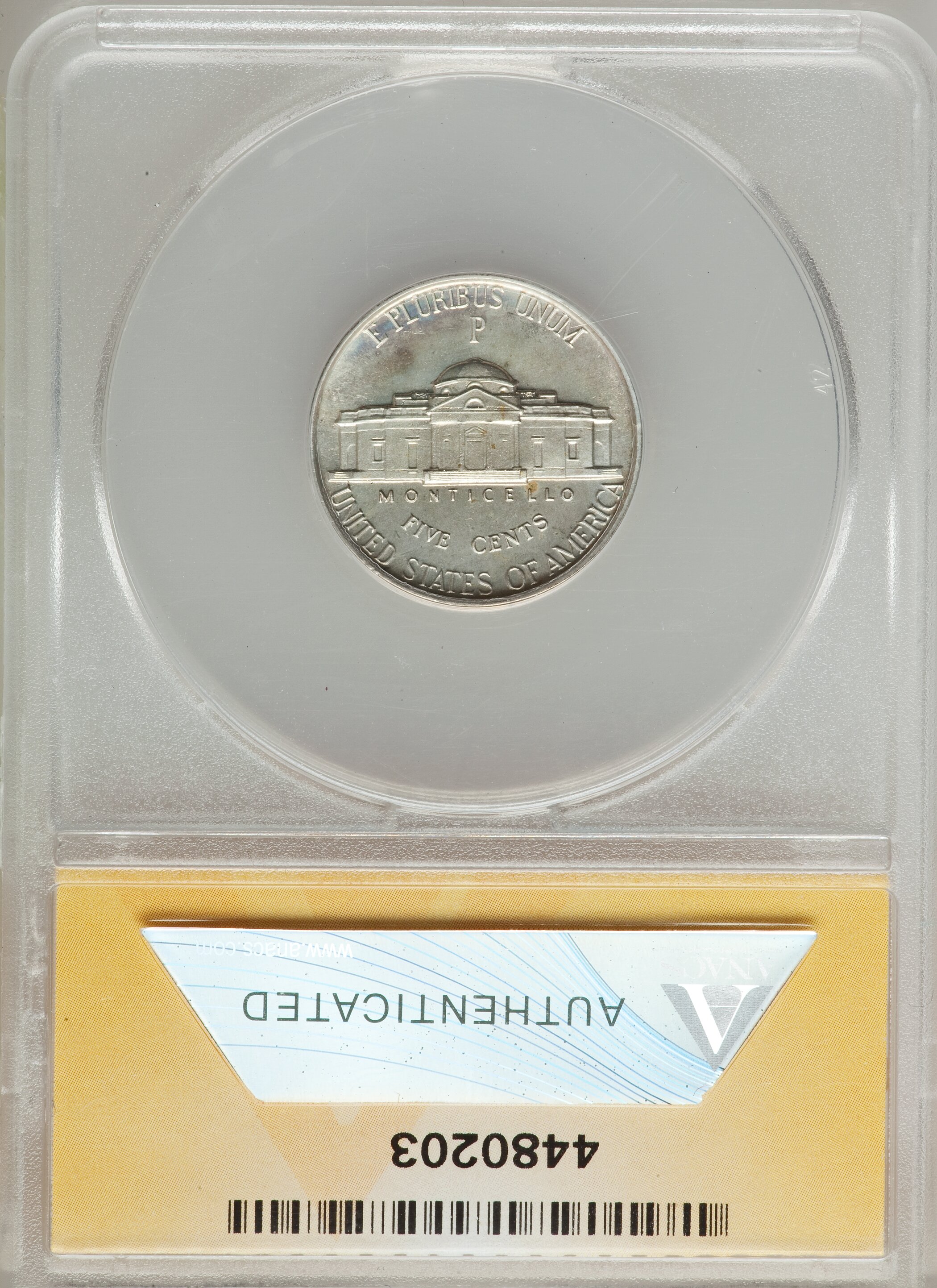 Jefferson Nickel 5c Silver War Issues, 1942 [Type] PR61 thumbnail 6