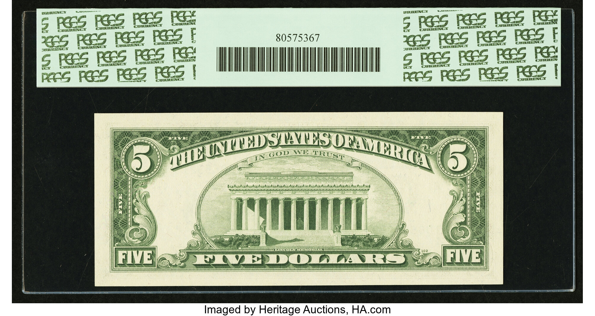 image for: Fr. 1969-D* $5 1969 Federal Reserve Note. PCGS Gem New 65PPQ....