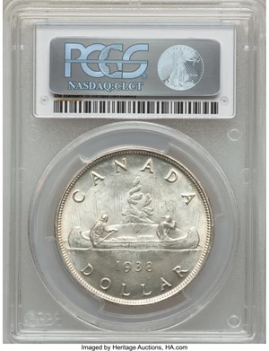 image for: George VI Dollar 1938 MS63+ PCGS