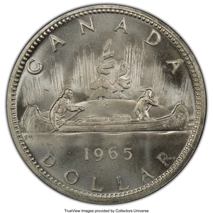 image for: Elizabeth II "Type 5 Medium Beads - Pointed 5" Dollar 1965 MS65 PCGS