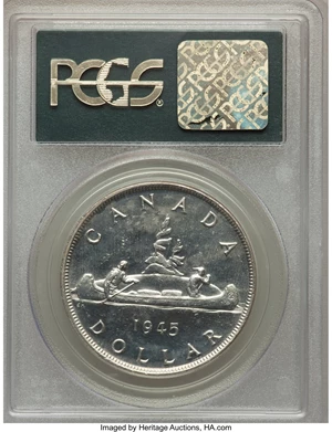 image for: George VI Dollar 1945 MS61 PCGS