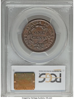 image for: 1839 1C Head of 1838, Beaded Cords, N-2, R.2, MS64 Brown PCGS....