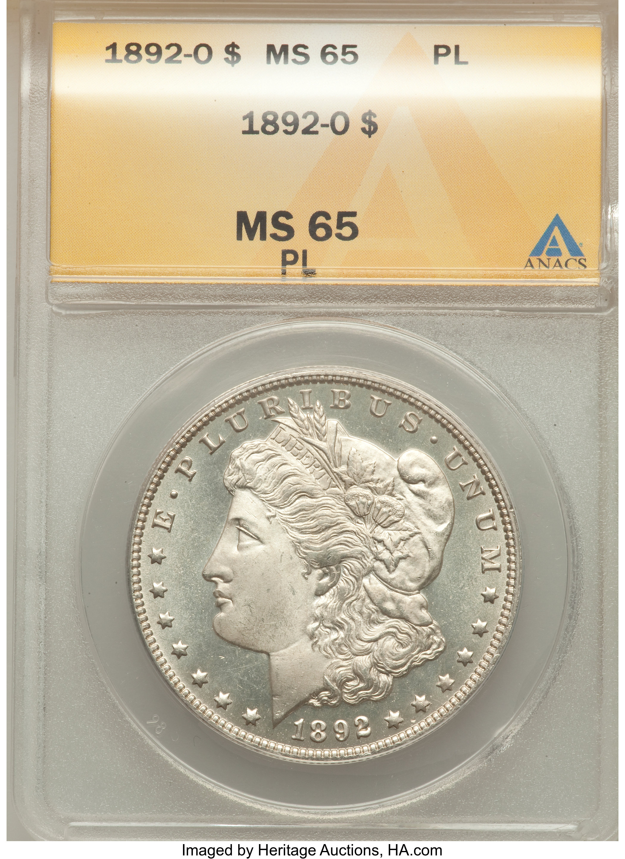 image for: 1892-O $1 MS65 Prooflike ANACS....