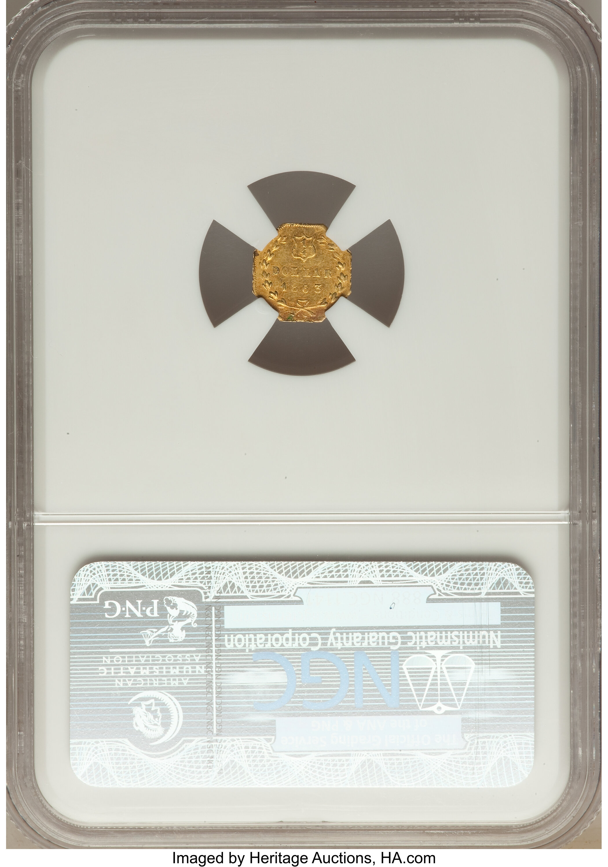image for: 1863 25C Liberty Octagonal 25 Cents, BG-733, High R.7, MS61 NGC....