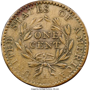 image for: 1794 1C Head of 1794, S-57, B-55, R.1, XF45 NGC. Our EAC Grade VF30....