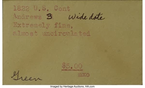 image for: 1822 1C N-3, R.2, MS61 Brown NGC. Our EAC Grade XF45....