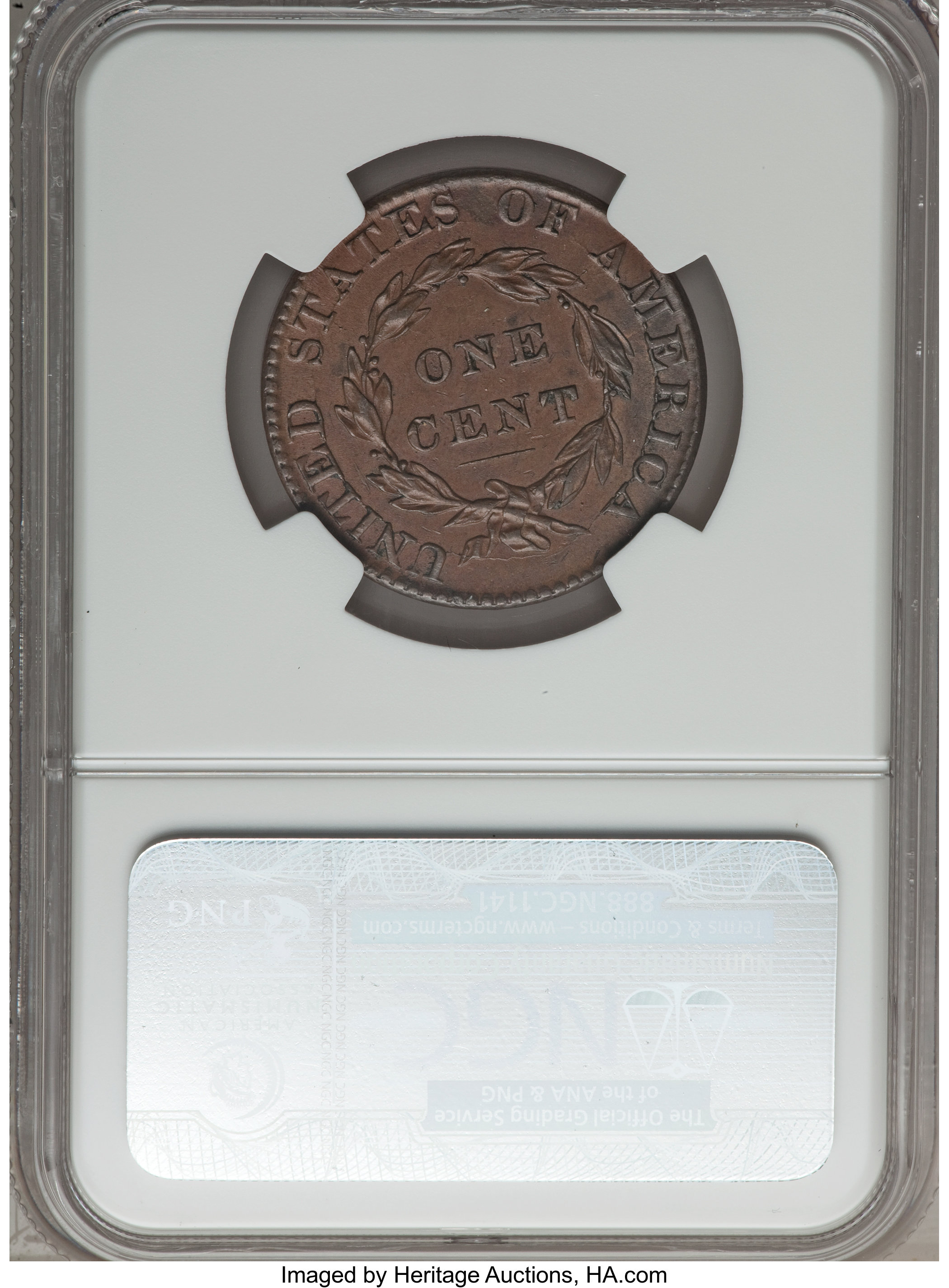 image for: 1824/2 1C N-1, R.1, AU58 NGC. Our EAC Grade XF40....