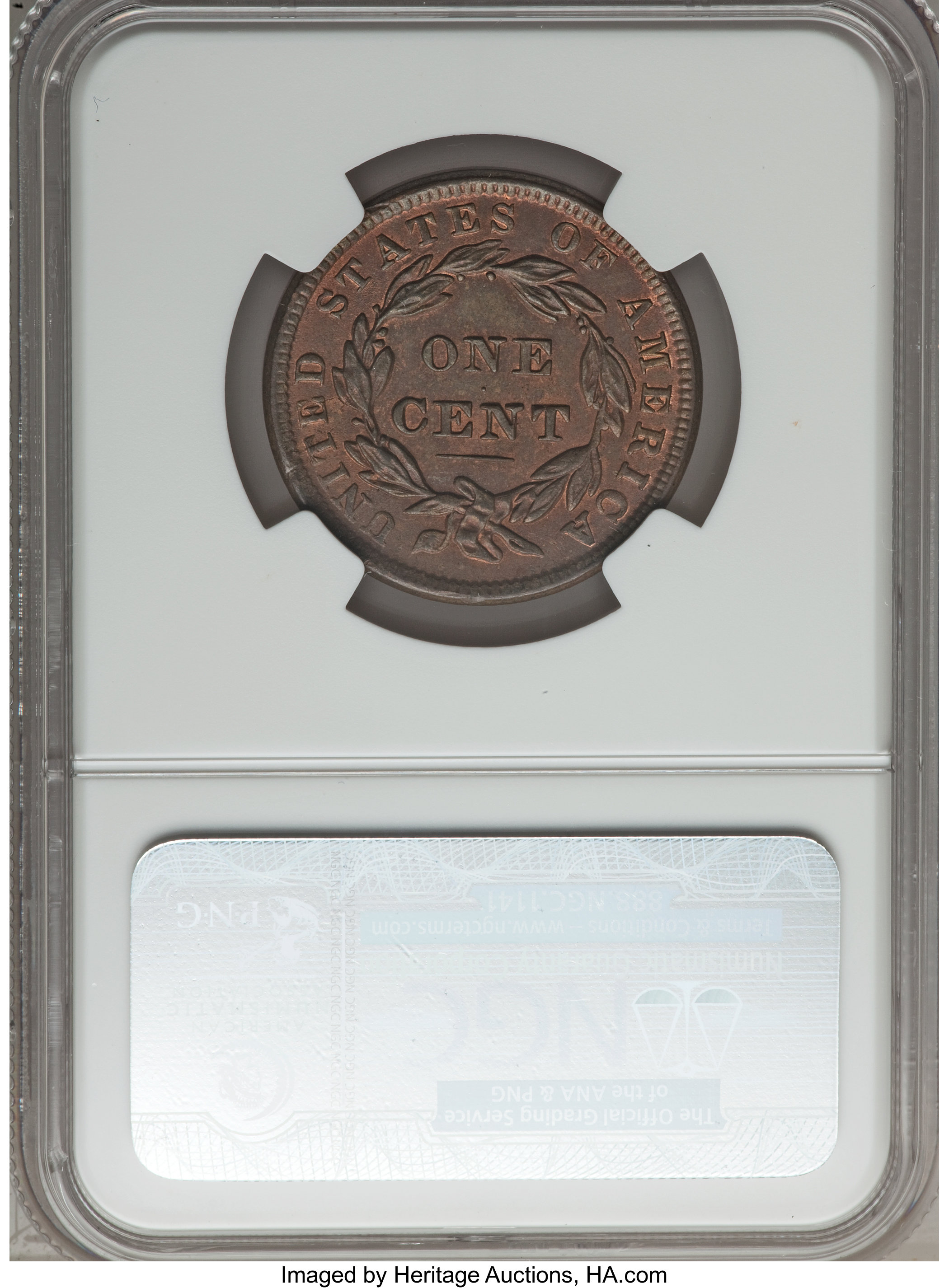 image for: 1838 1C N-4, R.2, MS66 Red and Brown NGC. CAC. Our EAC Grade MS64....