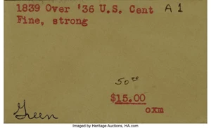 image for: 1839/6 1C Plain Cords, N-1, High R.3, XF45 NGC. CAC. Our EAC Grade VF35....