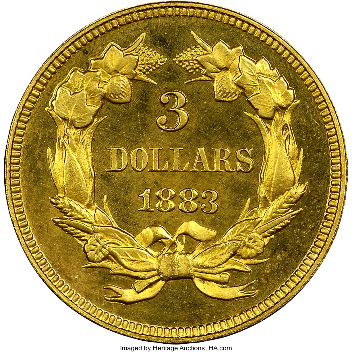 image for: 1883 $3 PR66+ Cameo NGC. CAC....