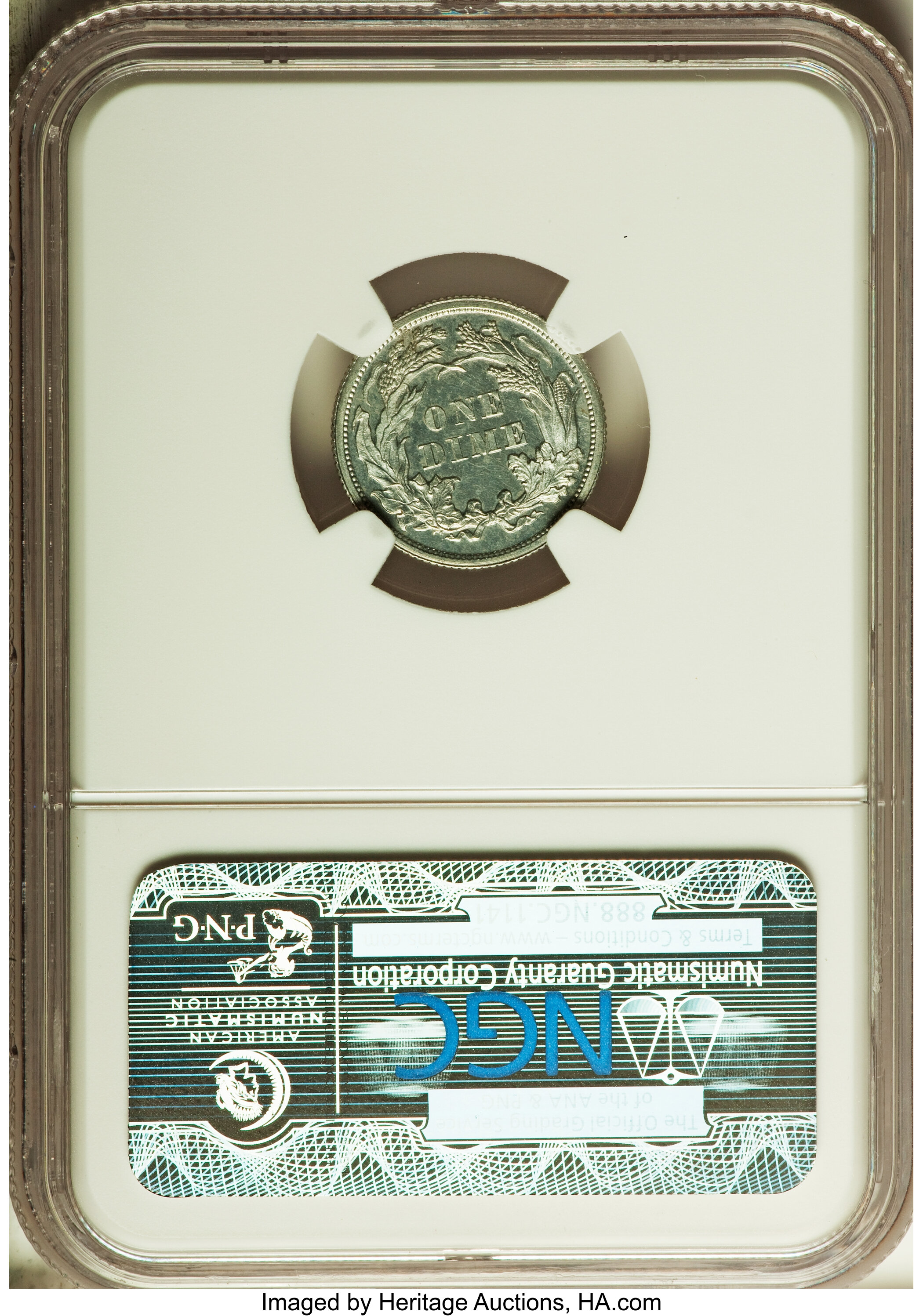 image for: 1868 10C Ten Cents, Judd-649, Pollock-722, Low R.7, PR63 NGC....