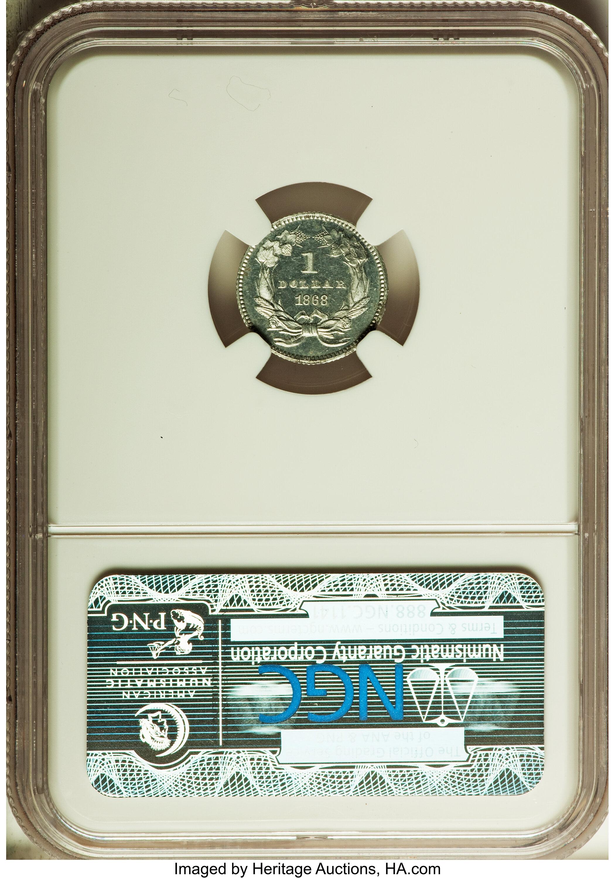 image for: 1868 G$1 Gold Dollar, Judd-653, Pollock-726, Low R.7, PR63 NGC....