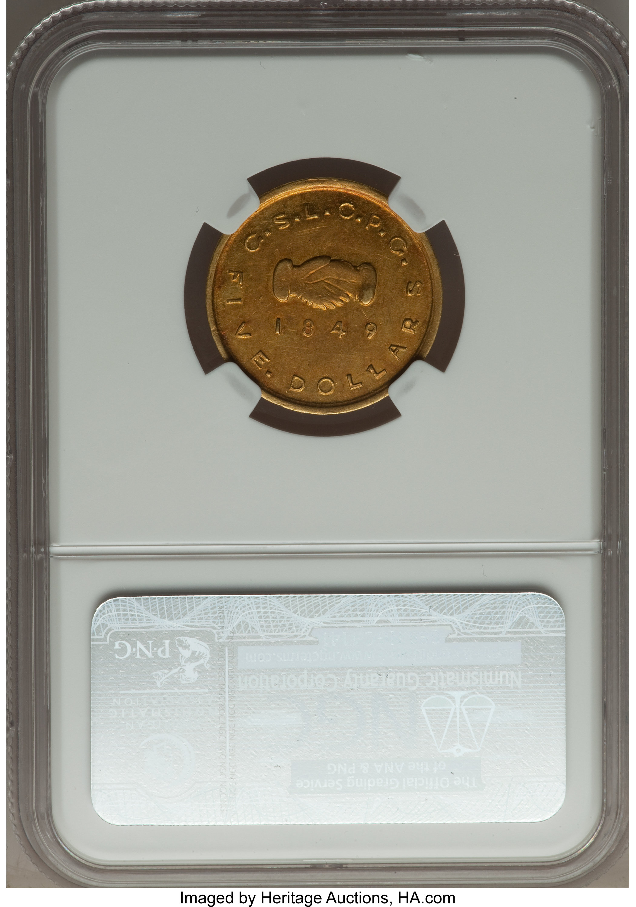 image for: 1849 $5 Mormon Five Dollar MS61 NGC. K-2, R.5....