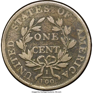image for: 1805 1C S-269, B-3, R.1, VG8 NGC. Our EAC Grade Good 6. The sole 1805 marriage with a pointed 1 in the date. The reverse di...