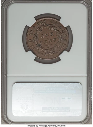 image for: 1819/(8) 1C Large Date, N-2, R.1, AU55 NGC. Our EAC Grade XF40. This variety has a less obvious overdate than N-1, with the...