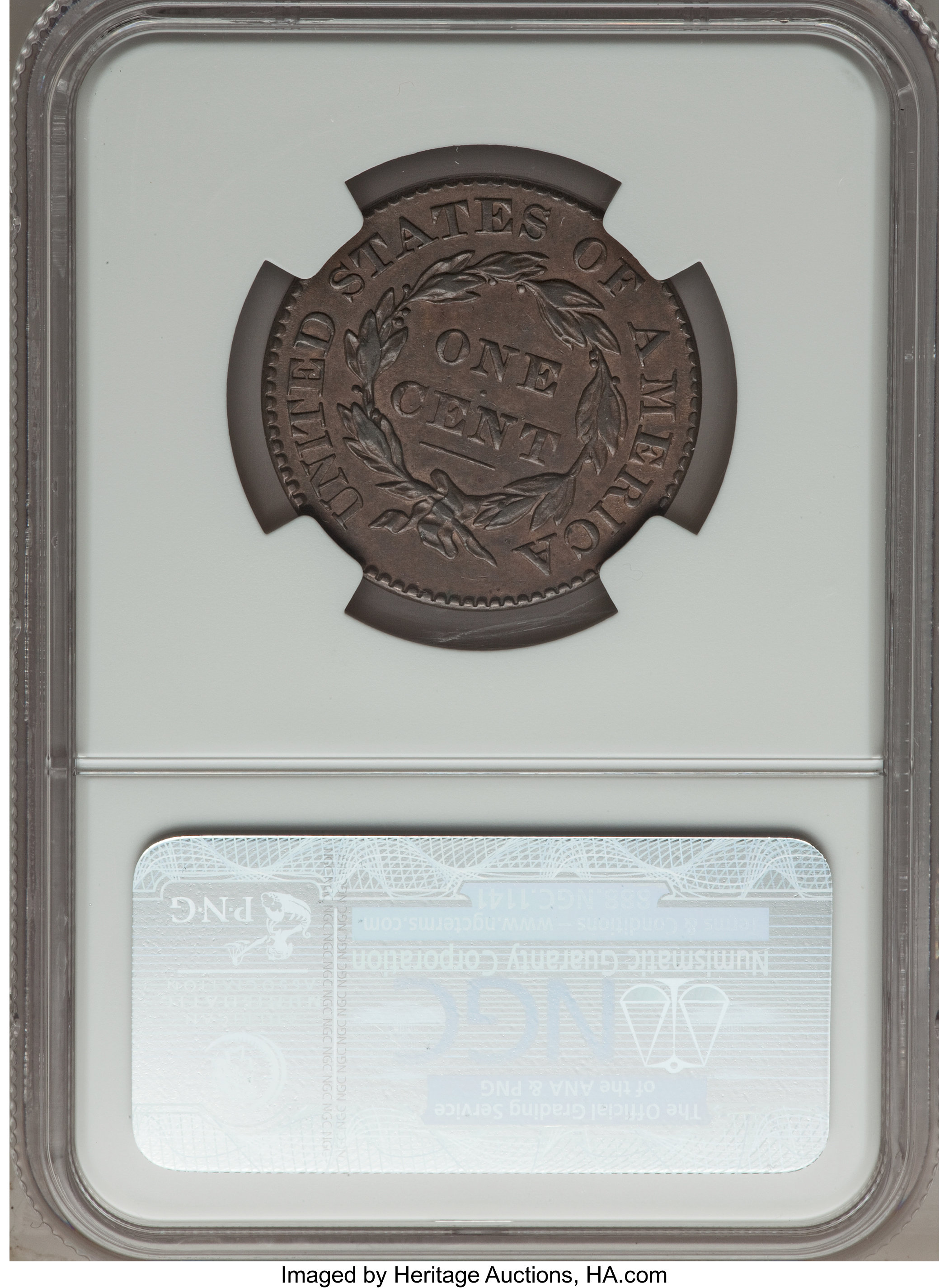 image for: 1828 1C Small Wide Date, N-10, R.1, AU53 NGC. CAC. Our EAC Grade XF45. Ex: "Col." E.H.R. Green. The sole 1828 marriage with...