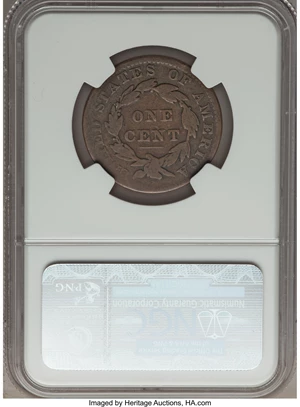 image for: 1830 1C Medium Letters, N-6, R.4, VG8 NGC. CAC. Our EAC Grade Good 5. The sole 1830 die marriage with Small or Medium lette...
