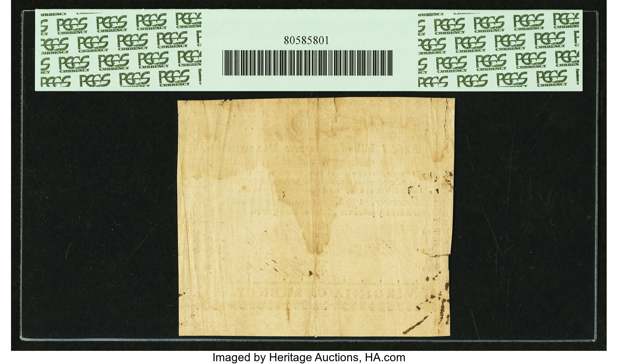 image for: Virginia March 1, 1781 $20 printed on thick laid paper PCGS Apparent Very Fine 30....