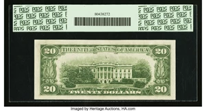 image for: Fr. 2058-H $20 1934D Wide Federal Reserve Note. PCGS Gem New 65PPQ....