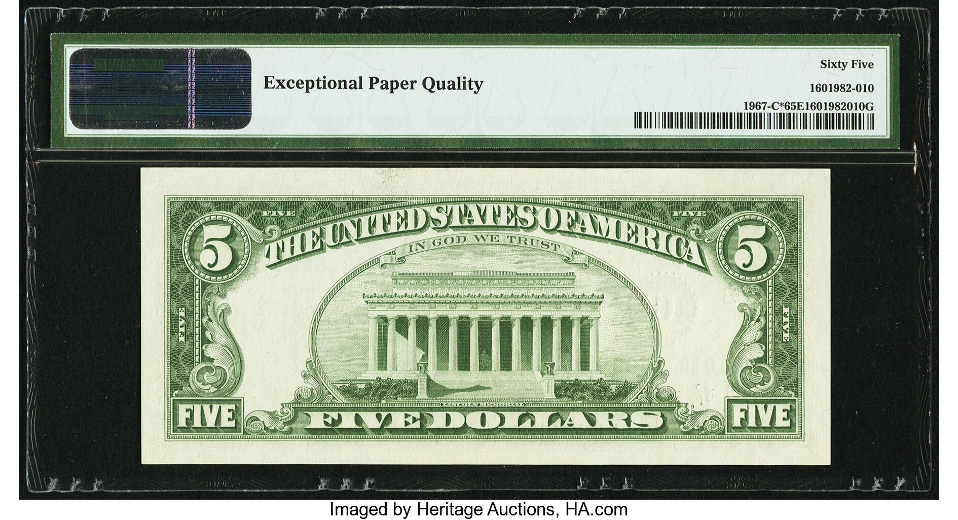 image for: Fr. 1967-C* $5 1963 Federal Reserve Note. PMG Gem Uncirculated 65 EPQ....
