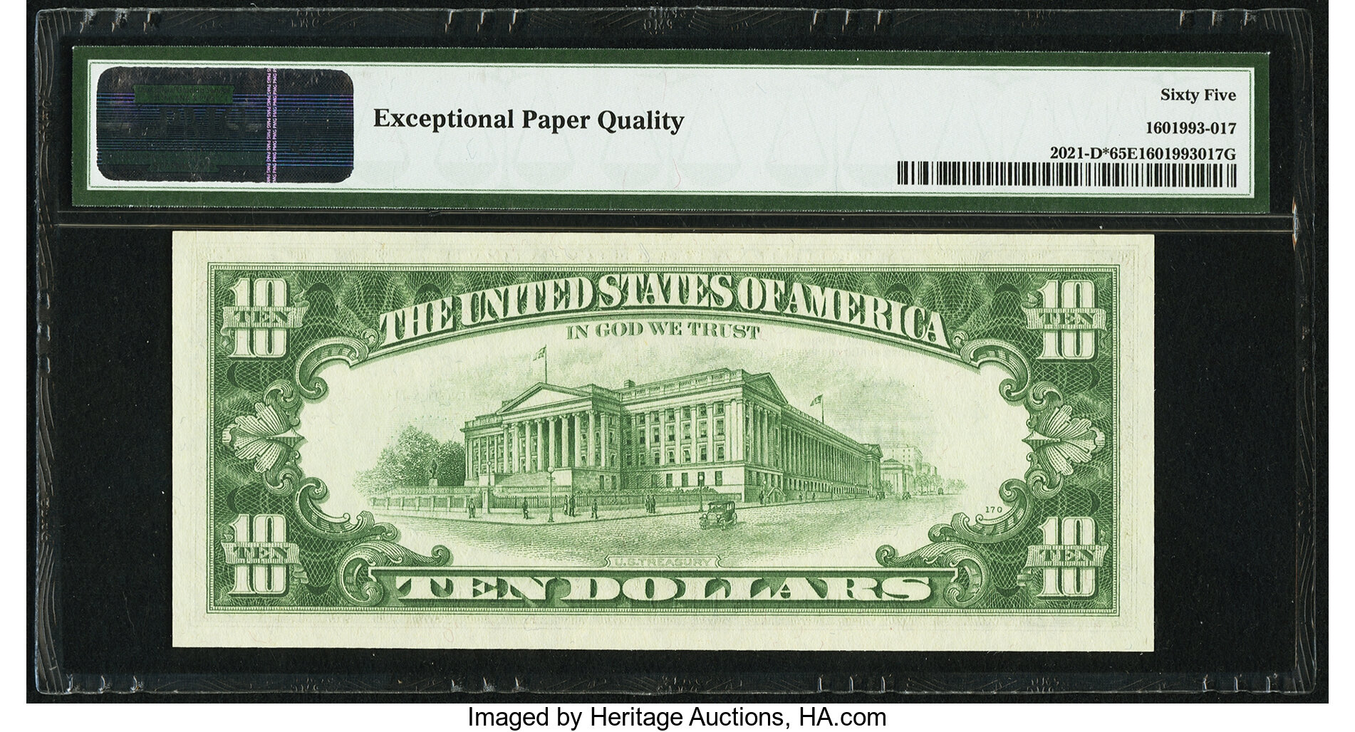 image for: Fr. 2021-D* $10 1969C Federal Reserve Note. PMG Gem Uncirculated 65 EPQ....