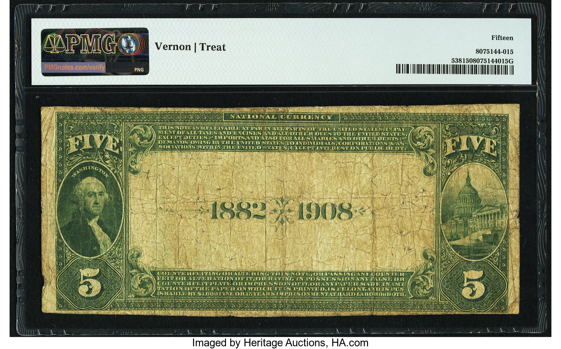 image for: Bartlesville, OK - $5 1882 Date Back Fr. 538 The First National Bank Ch. # (W)5310 PMG Choice Fine 15....