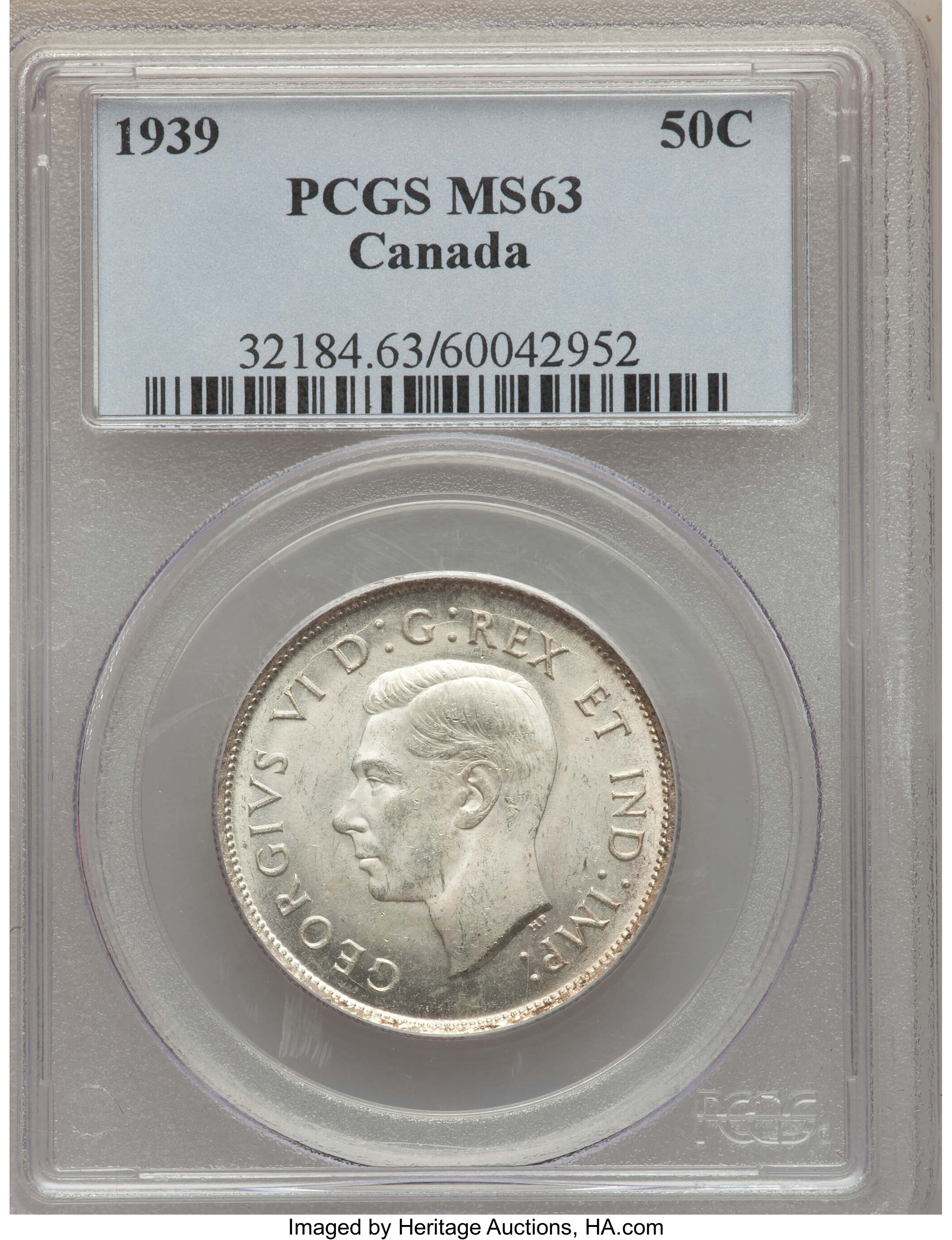 image for: George VI 50 Cents 1939 MS63 PCGS