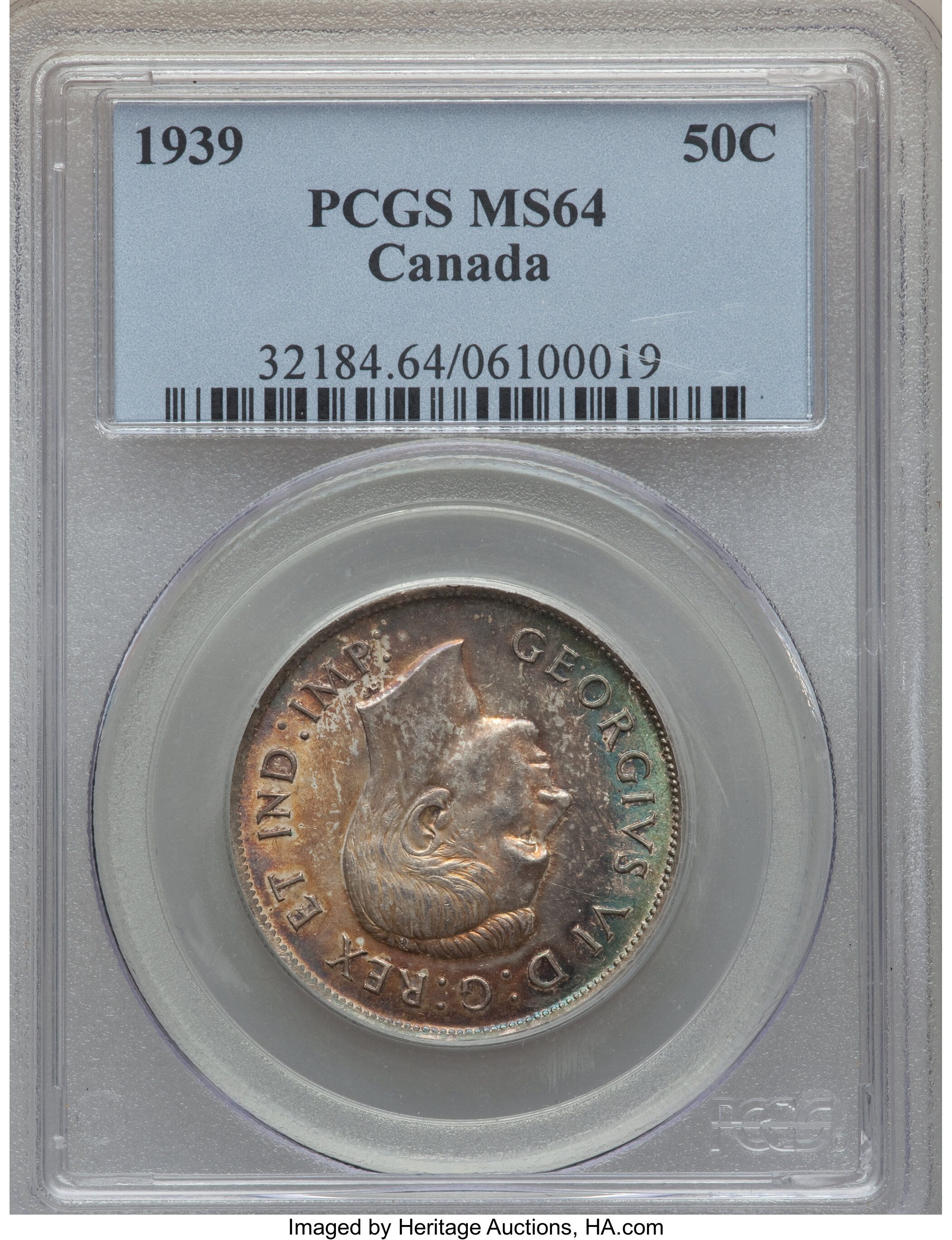 image for: George VI 50 Cents 1939 MS64 PCGS