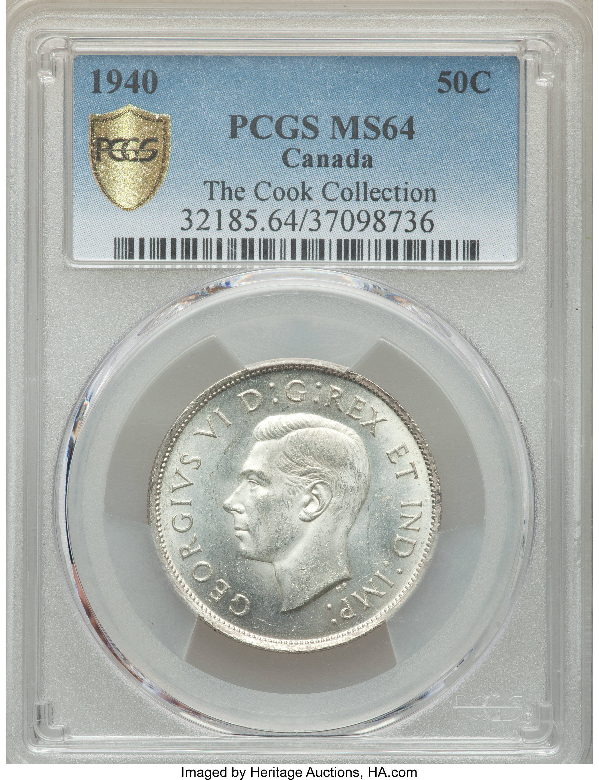 image for: George VI 50 Cents 1940 MS64 PCGS