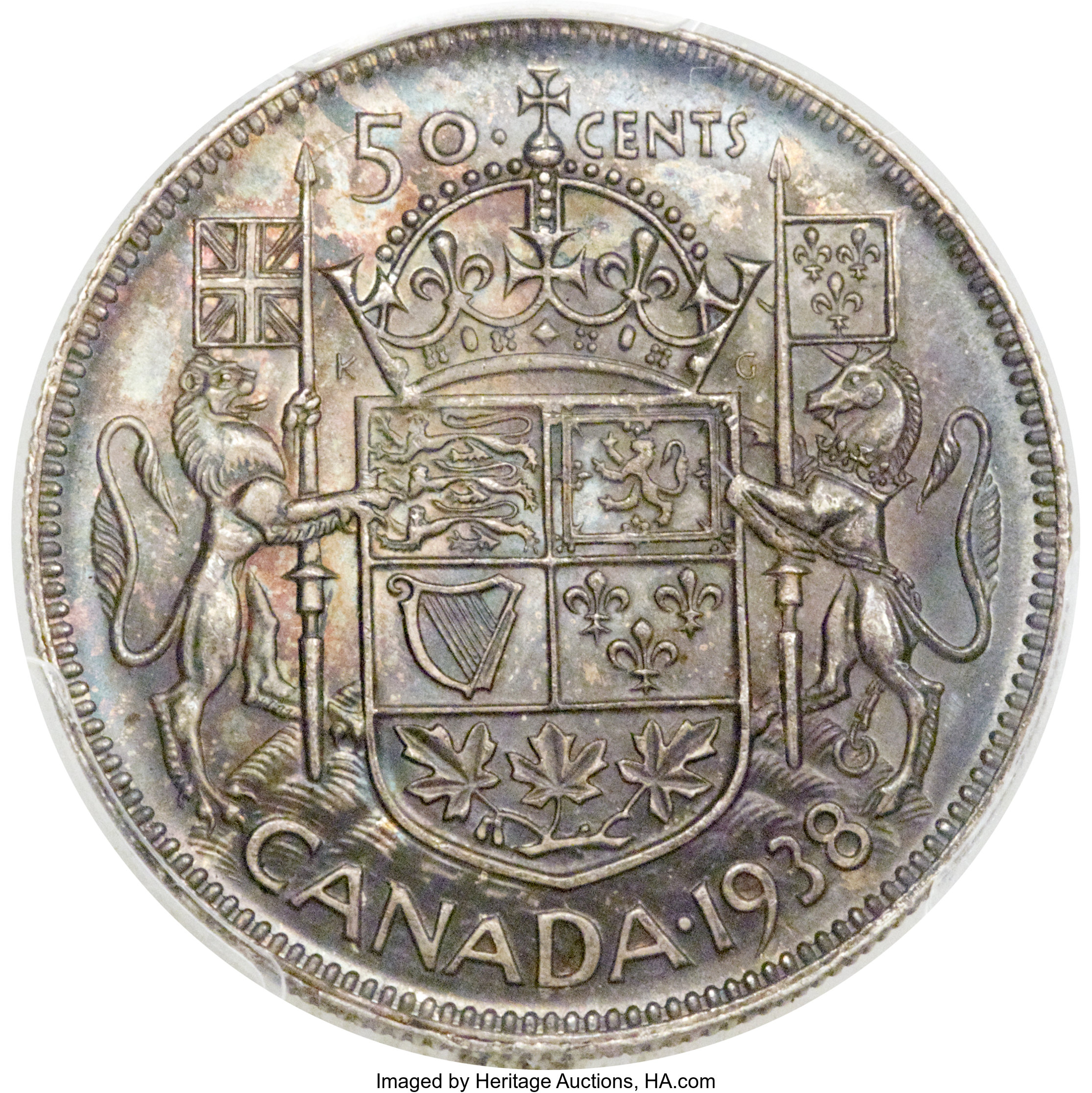 image for: George VI 50 Cents 1938 MS64 PCGS