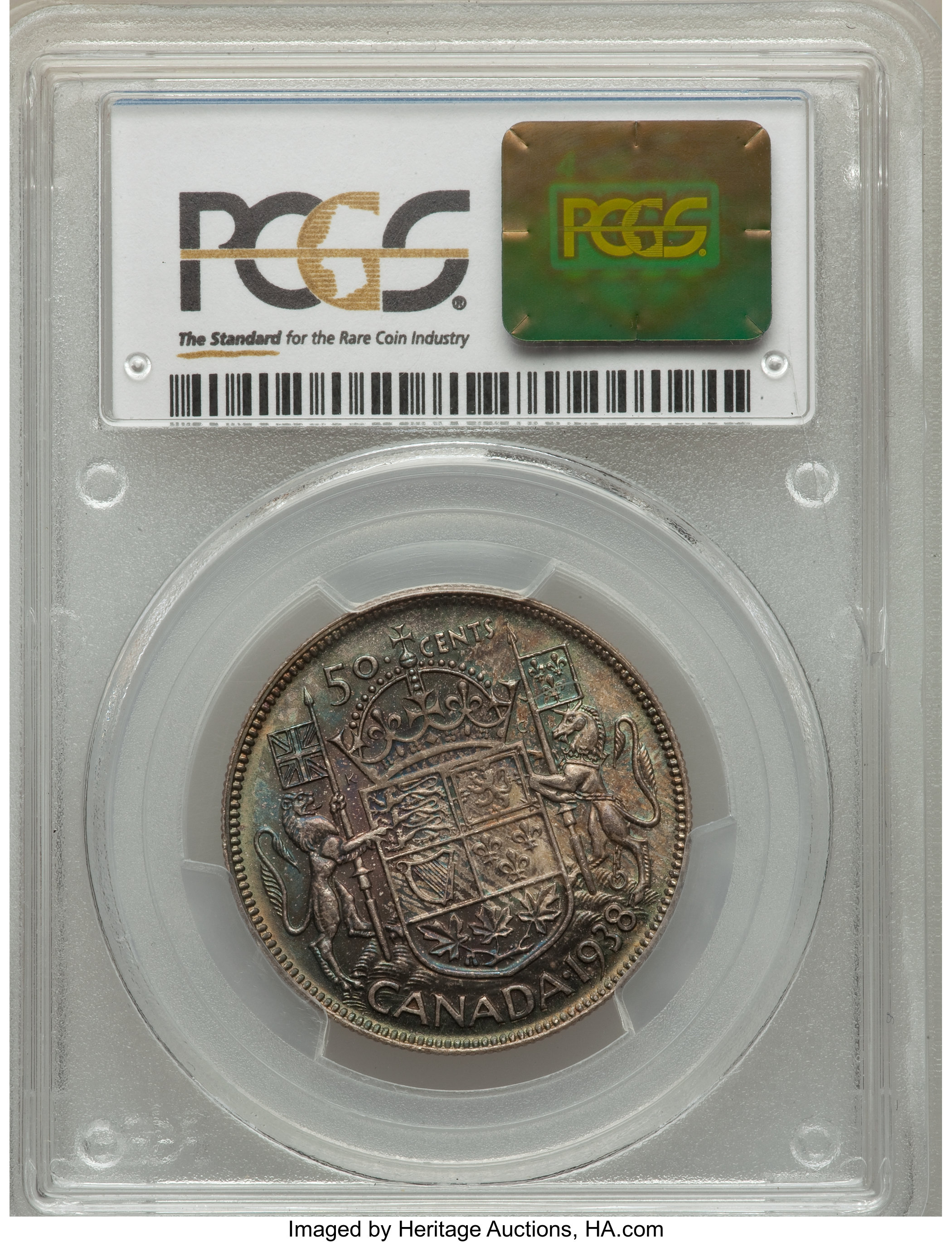 image for: George VI 50 Cents 1938 MS65 PCGS