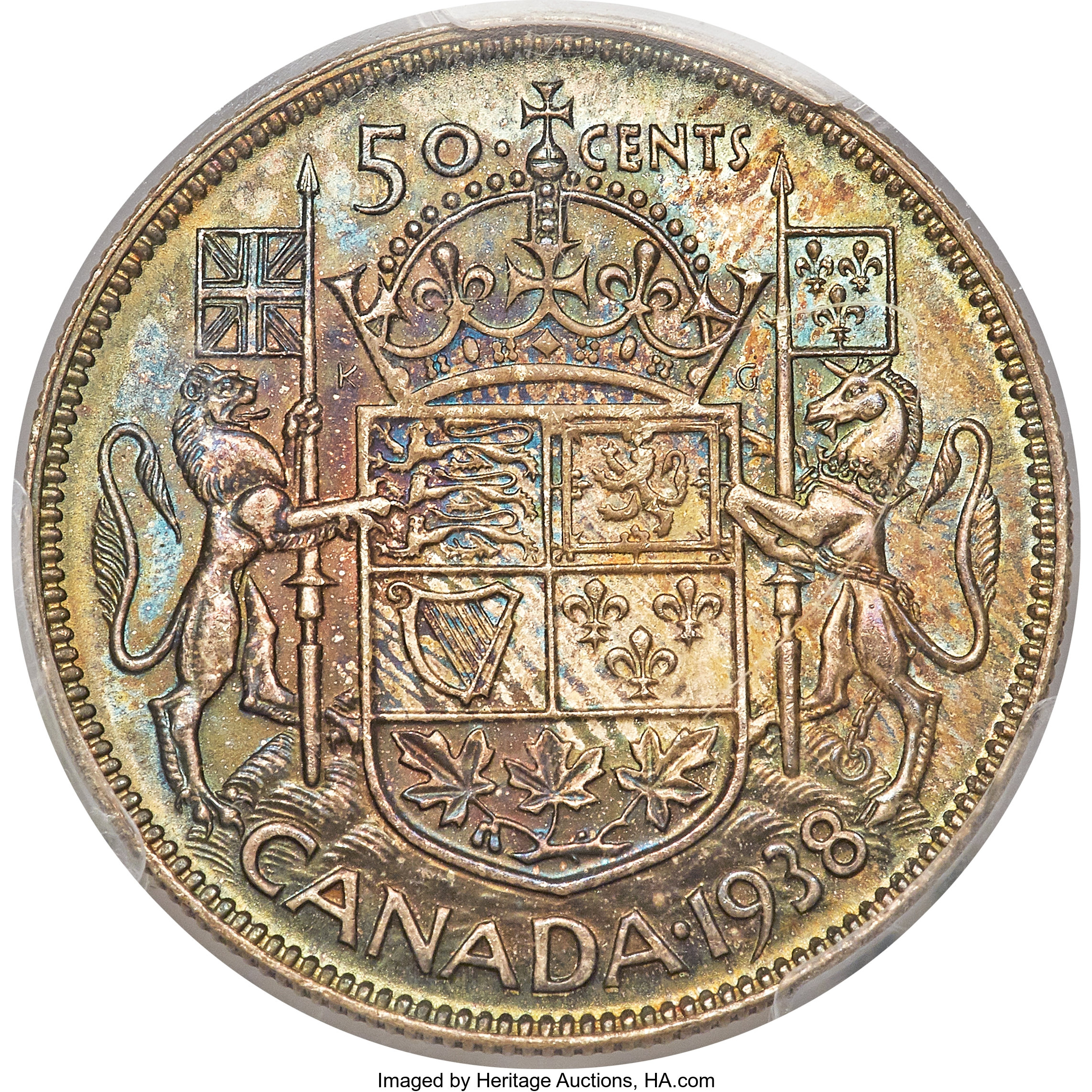 image for: George VI 50 Cents 1938 MS65 PCGS