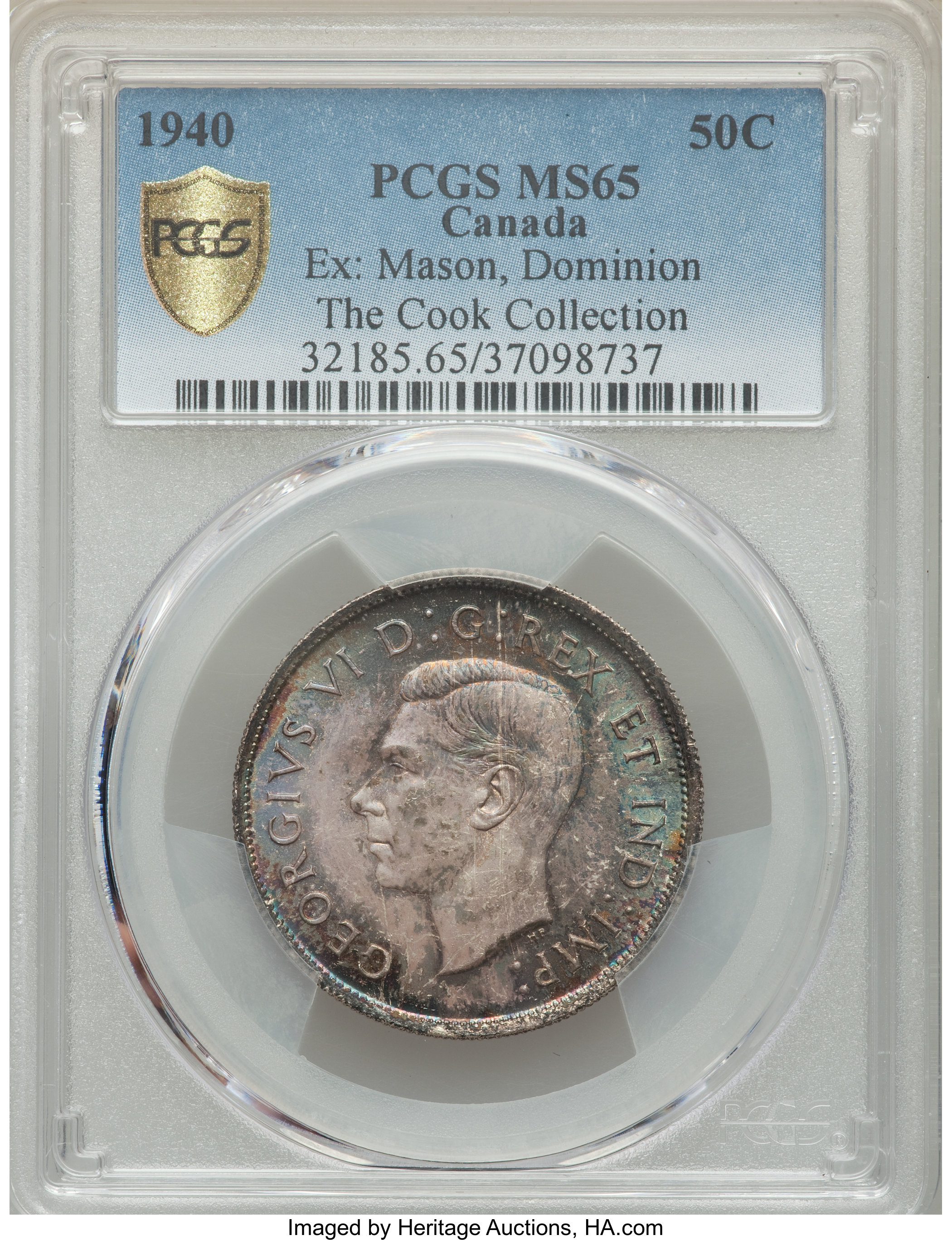 image for: George VI 50 Cents 1940 MS65 PCGS
