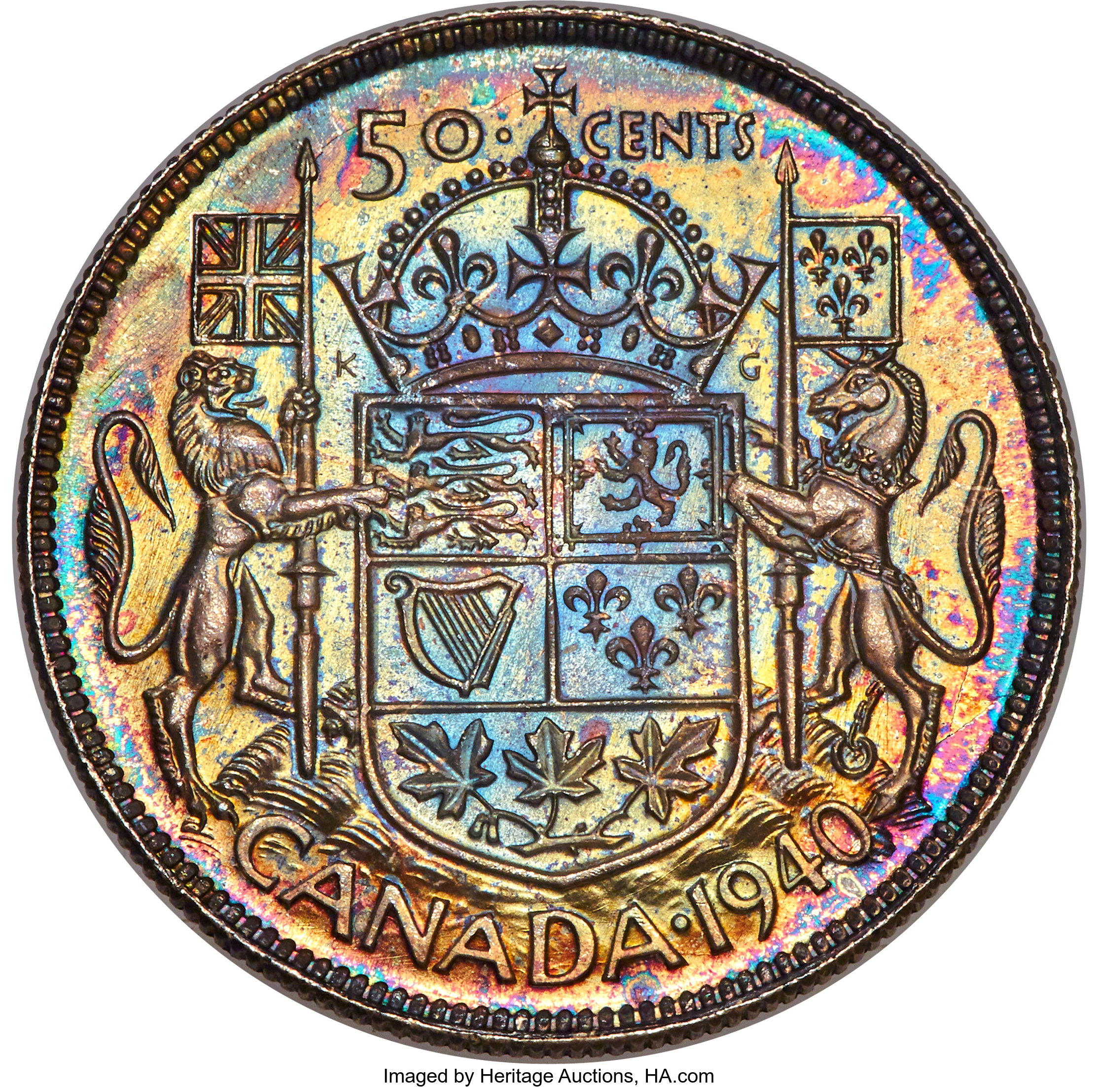 image for: George VI 50 Cents 1940 MS65 PCGS