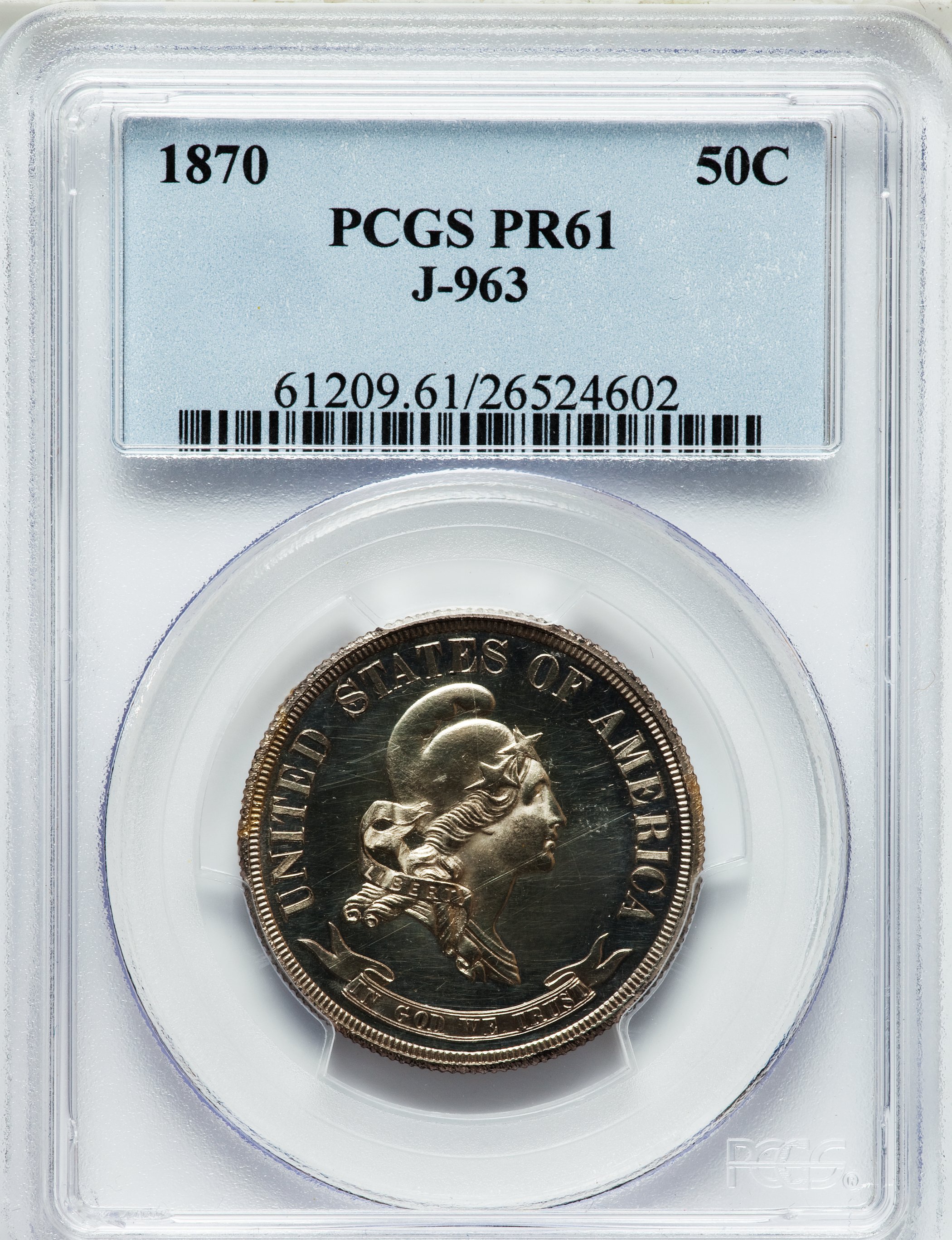 image for: 1870 50C Standard Silver Half Dollar, Judd-963, Pollock-1059, Low R.7, PR61 PCGS....