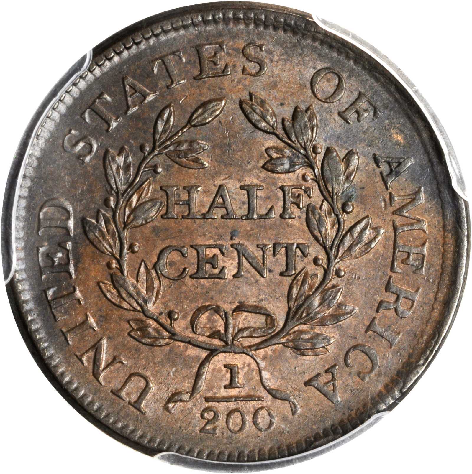 1804 1/2c Crosslet 4, No Stems, C-12 MS BN MS61 BN thumbnail 2